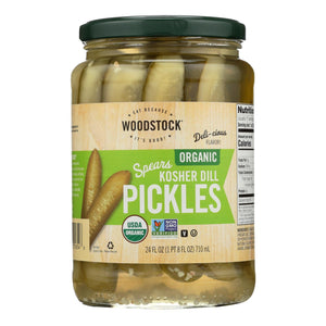 Woodstock Organic Pickles - Kosher Dill - Spears - Case Of 6 - 24 Oz.