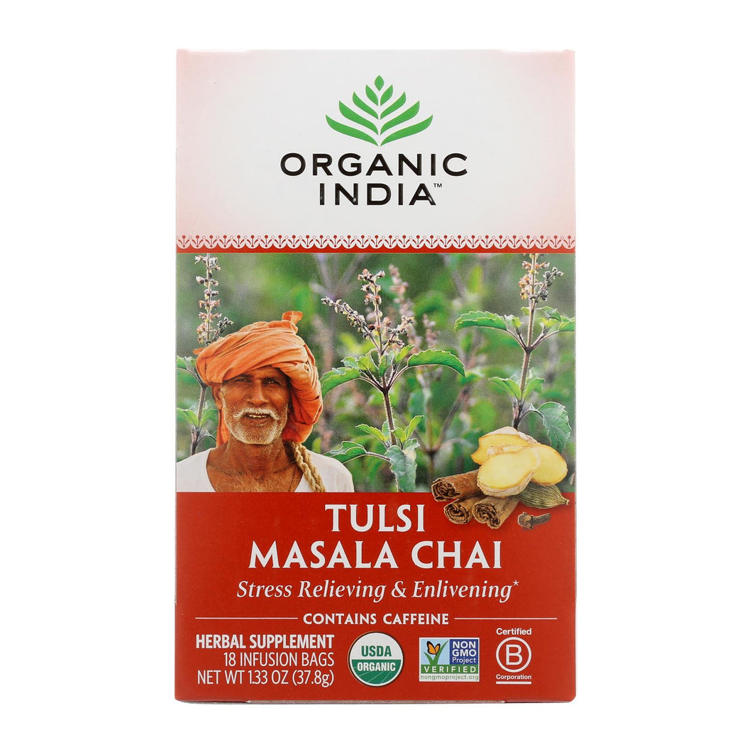 Organic India Tulsi Tea Chai Masala - 18 Tea Bags - Case Of 6