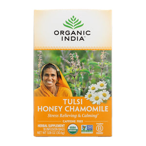 Organic India Tulsi Tea Honey Chamomile - 18 Tea Bags - Case Of 6