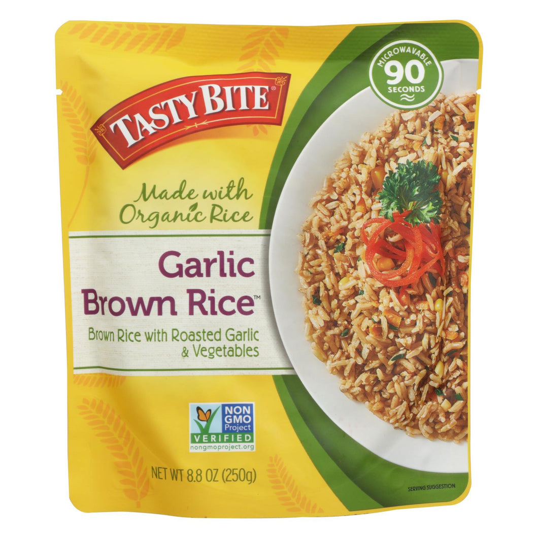 Tasty Bite Rice - Garlic Brown - 8.8 Oz - Case Of 6