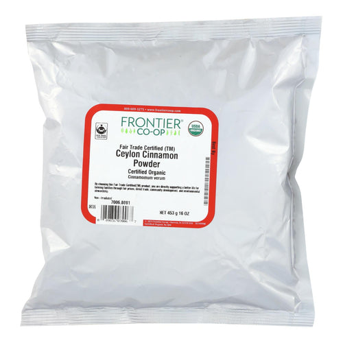 Frontier Herb Cinnamon - Organic - Fair Trade Certified - Powder - Ground - Ceylon - Bulk - 1 Lb