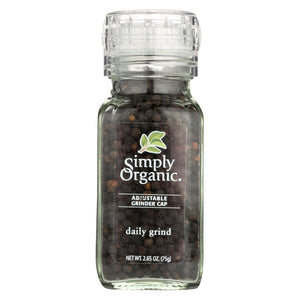 Simply Organic Daily Grind Black Peppercorns - Organic - Grinder - 3 Oz