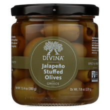 Divina - Green Olives Stuffed With Jalapeno Peppers - Case Of 6 - 7.8 Oz.