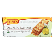 Suzie's Organic Saltines - Salt And Extra Virgin Olive Oil - Case Of 12 - 8.8 Oz.