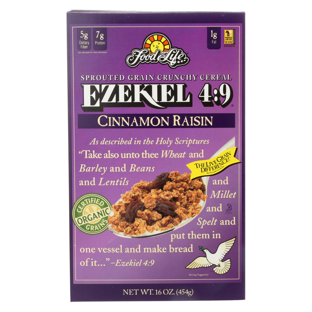 Food For Life Baking Co. Cereal - Organic - Ezekiel 4-9 - Sprouted Whole Grain - Cinnamon Raisin - 16 Oz - Case Of 6