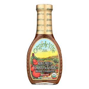 Organic Ville Sun Dried Organic Vinaigrette - Tomato And Garlic - Case Of 6 - 8 Fl Oz.