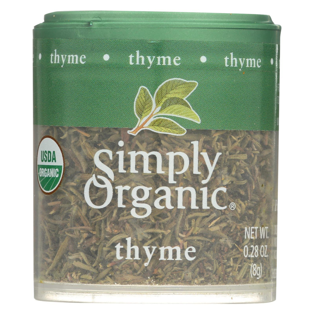 Simply Organic Thyme Leaf - Organic - Whole - Fancy Grade - .28 Oz - Case Of 6