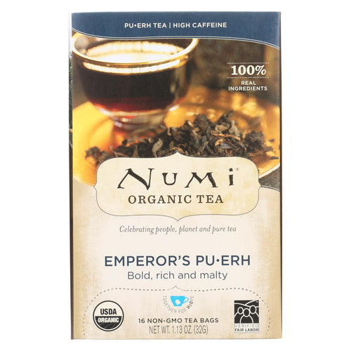 Numi Emperor's Puerh Black Tea - 16 Tea Bags - Case Of 6