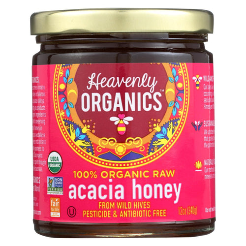 Heavenly Organics Organic Honey - Acacia Honey - Case Of 6 - 12 Oz.