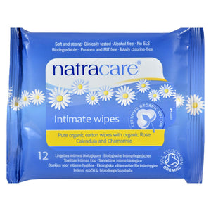 Natracare Organic Cotton Intimate Wipes - 12 Wipes - Case Of 12