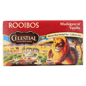 Celestial Seasonings Red Tea Caffeine Free Madagascar Vanilla - 20 Tea Bags - Case Of 6