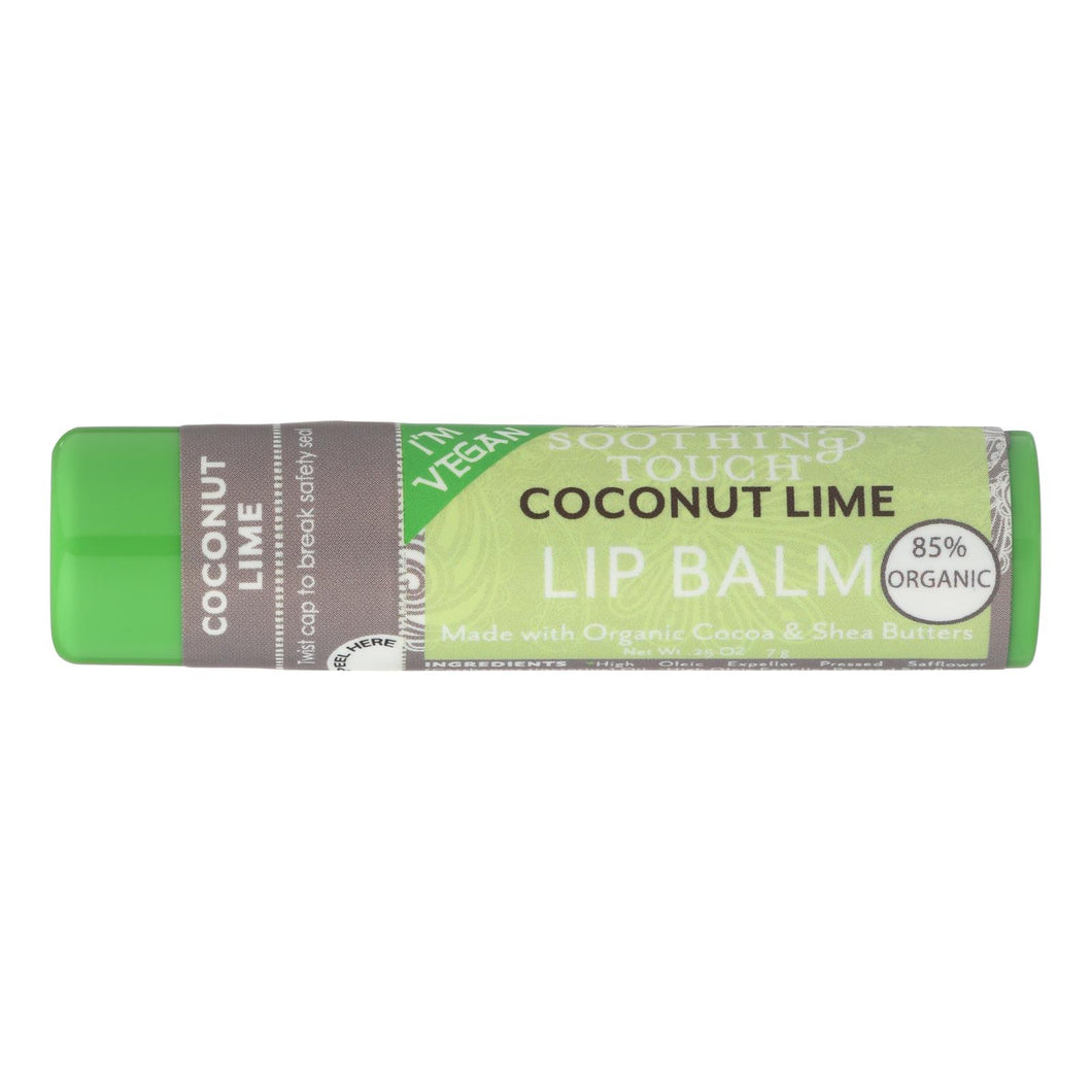 Soothing Touch Lip Balm - Organic Coconut Lime - Case Of 12 - .25 Oz