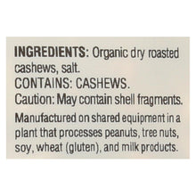 Woodstock Organic Cashews - Roasted - Salted - Case Of 8 - 7 Oz.