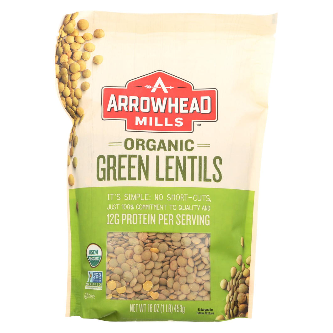 Arrowhead Mills - Organic Green Lentils - Case Of 6 - 16 Oz.