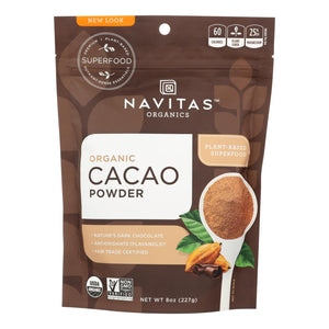 Navitas Naturals Cacao Powder - Organic - Raw - 8 Oz - Case Of 12