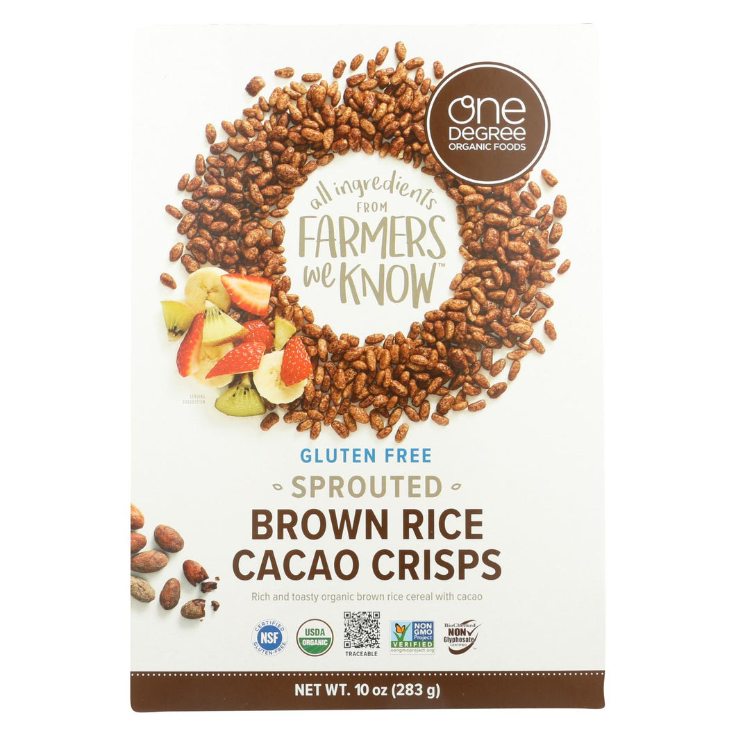 One Degree Organic Foods Sprouted Brown Rice - Cacao Crisps - Case Of 6 - 10 Oz.