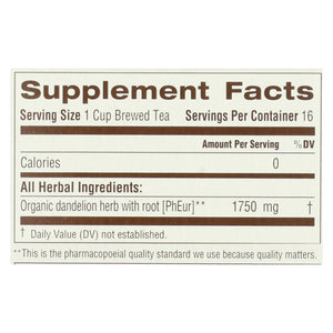 Traditional Medicinals Tea - Organc - Hrbl - Dndln Leaf Rt - 16 Ct - 1 Case