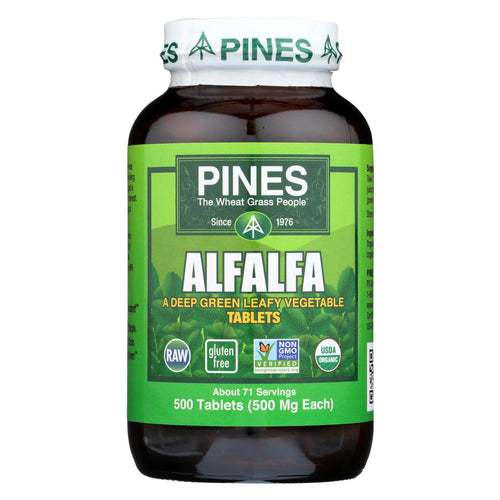 Pines International Alfalfa - Organic - Tablets - 500 Tablets