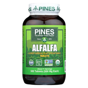 Pines International Alfalfa - Organic - Tablets - 500 Tablets