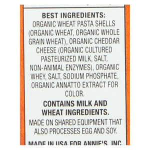 Annies Homegrown Macaroni And Cheese - Organic - Grass Fed - Shells And Real Aged Cheddar - 6 Oz - Case Of 12