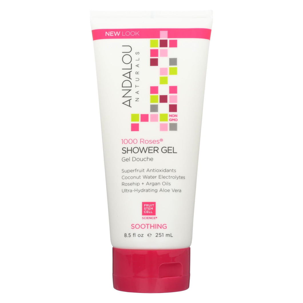 Andalou Naturals Soothing Shower Gel - 1000 Roses - 8.5 Oz