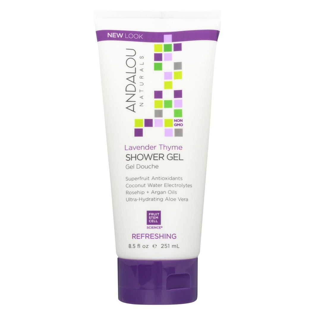 Andalou Naturals Shower Gel - Lavender Thyme Refreshing - 8.5 Fl Oz