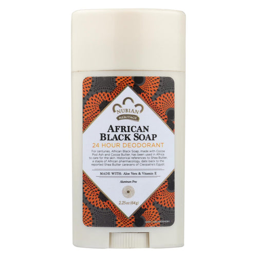 Nubian Heritage Deodorant - All Natural - 24 Hour - African Black Soap - 2.25 Oz - 1 Each