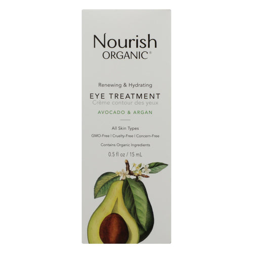 Nourish Organic Eye Treatment Cream - Renewing And Cooling - Avocado And Argan Oil - .5 Oz