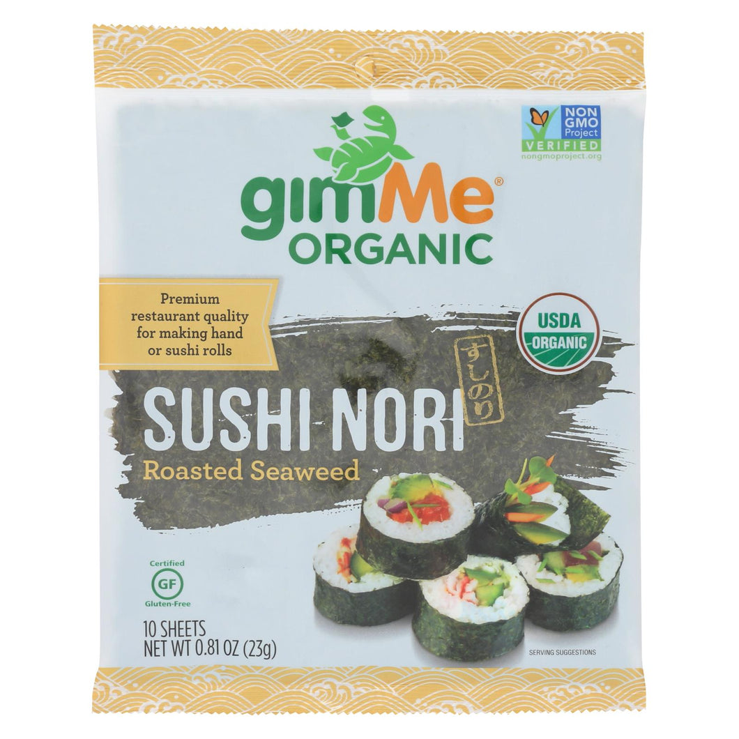 Gimme Seaweed Snacks 100% Organic Roasted Seaweed Sushi Nori - Wrap N' Roll - Case Of 12 - .81 Oz