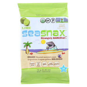 Seasnax Organic Seaweed - Lime - Case Of 12 - .36 Oz