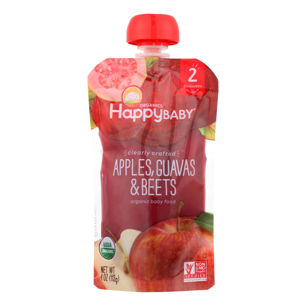 Happy Baby Happy Baby Clearly Crafted - Apples - Guavas And Beets - Case Of 16 - 4 Oz.