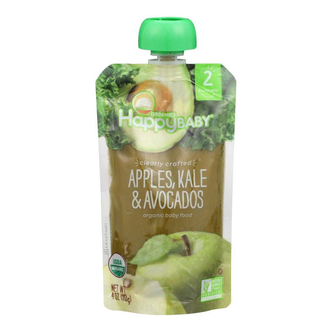 Happy Baby Happy Baby Clearly Crafted - Apples Kale And Avocados - Case Of 16 - 4 Oz.