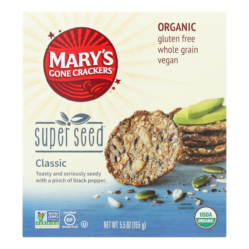 Mary's Gone Crackers Super Seed - Everything - Case Of 6 - 5.5 Oz.