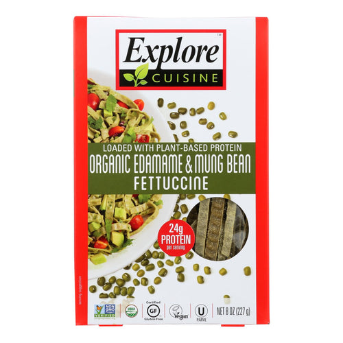 Explore Cuisine - Fettuccine Pasta - Edamame & Mung Bean - Case Of 6 - 8 Oz.