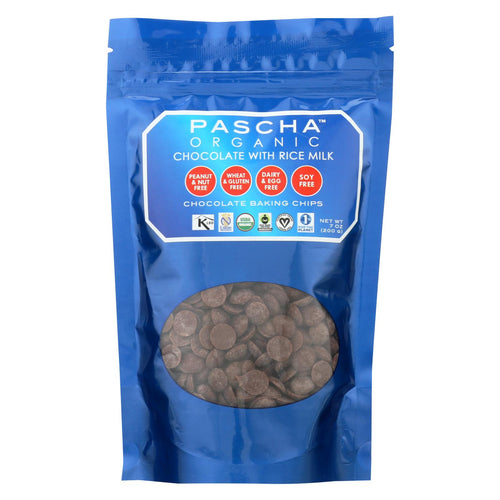 Pascha Organic Rice Milk Chocolate Baking Chips - Chocolate - Case Of 8 - 7 Oz