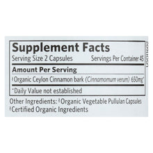 Organic India Organic Herbal Supplement -cinnamon - 90 Vcap