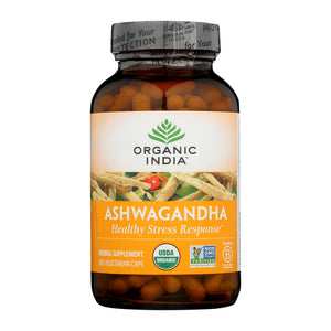 Organic India Ashwagandha Capsules - Bottle - 180 Vege Capsules