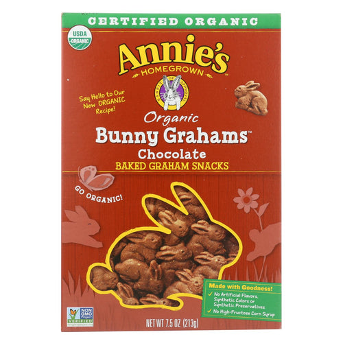 Annie's Homegrown Bunny Grahams Chocolate - Case Of 12 - 7.5 Oz