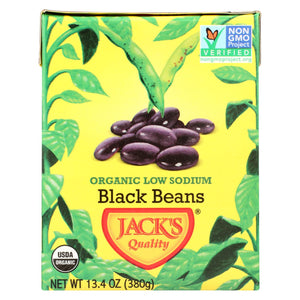 Jack's Quality Organic Black Beans - Low Sodium - Case Of 8 - 13.4 Oz