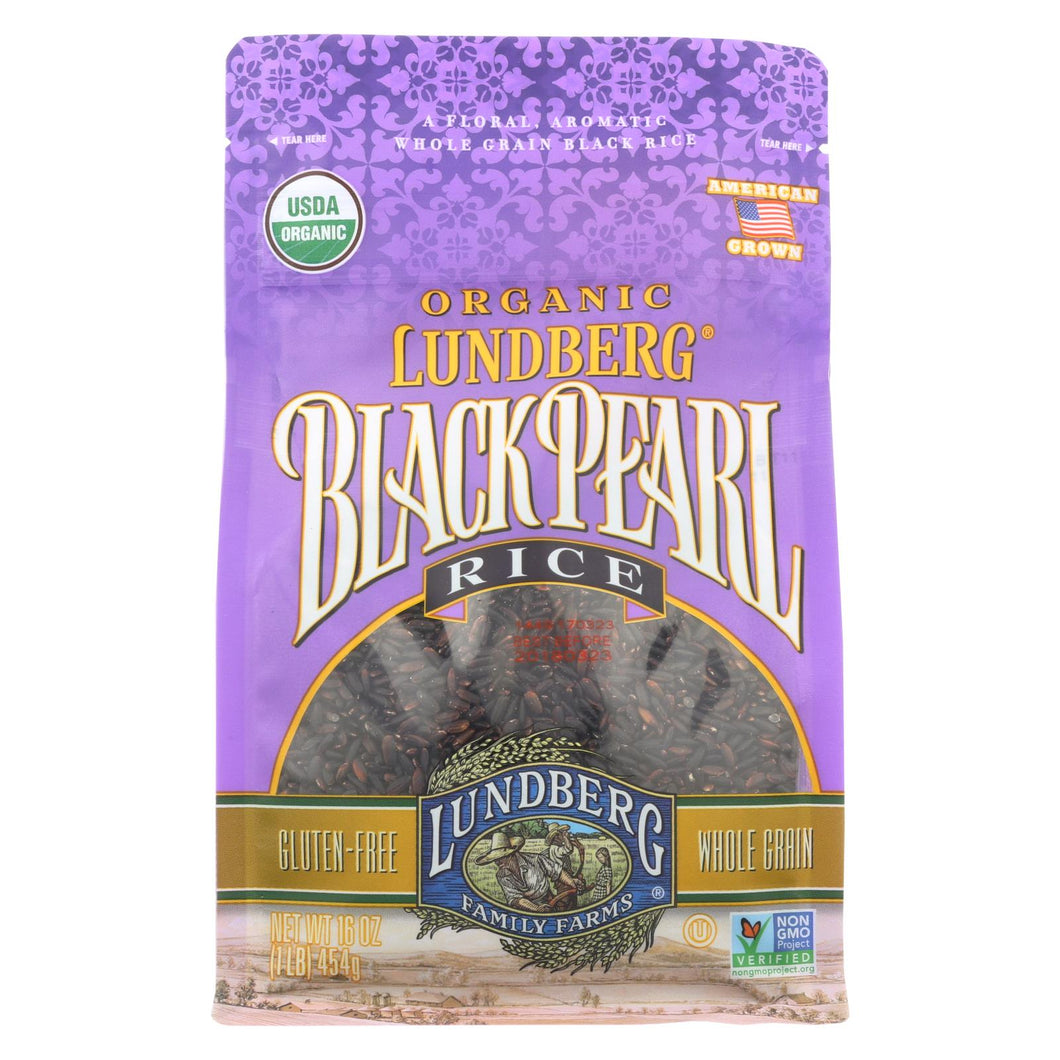 Lundberg Family Farms Organic Rice - Black Pearl - Case Of 6 - 1 Lb.