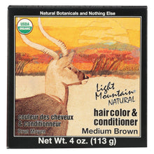 Light Mountain Organic Hair Color And Conditioner - Medium Brown - 4 Oz