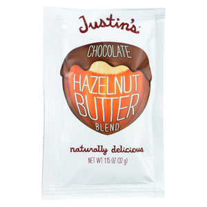 Justin's Nut Butter Squeeze Pack - Hazelnut Butter - Chocolate  - Case Of 10 - 1.15 Oz.