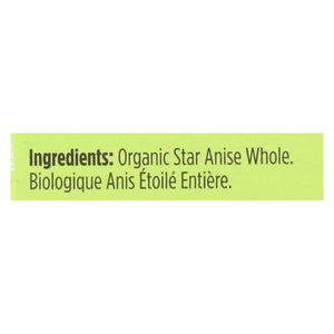 Spicely Organics - Organic Star Anise - Whole - Case Of 6 - 0.1 Oz.