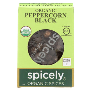 Spicely Organics - Organic Peppercorn - Black - Case Of 6 - 0.45 Oz.