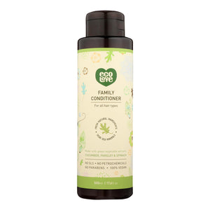 Ecolove Conditioner - Green Vegetables Family Conditioner For All Hair Types - Case Of 1 - 17.6 Fl Oz.