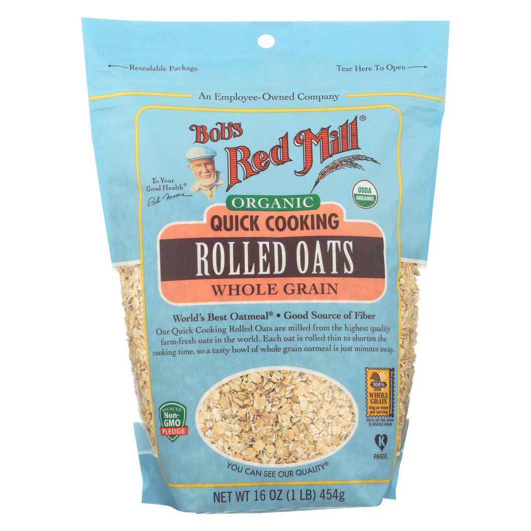 Bob's Red Mill - Oats - Organic Quick Cooking Rolled Oats - Whole Grain - Case Of 4 - 16 Oz.