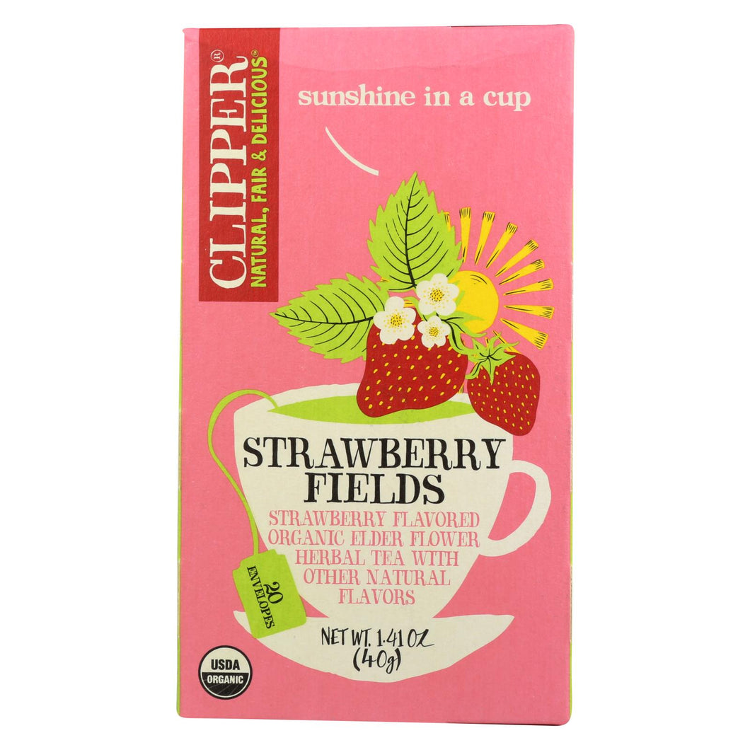 Clipper Tea - Organic Tea - Strawberry Fields - Case Of 6 - 20 Bags