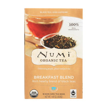 Numi Tea Black Tea - Breakfast Blend - Case Of 6 - 18 Bags