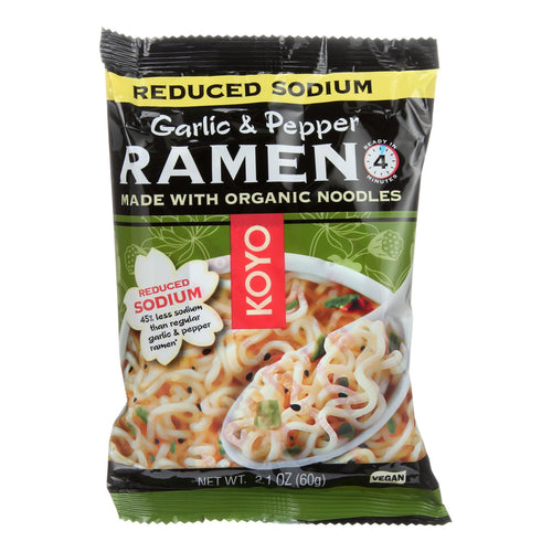 Koyo Ramen - Reduced Sodium Garlic Pepper - Case Of 12 - 2.1 Oz.