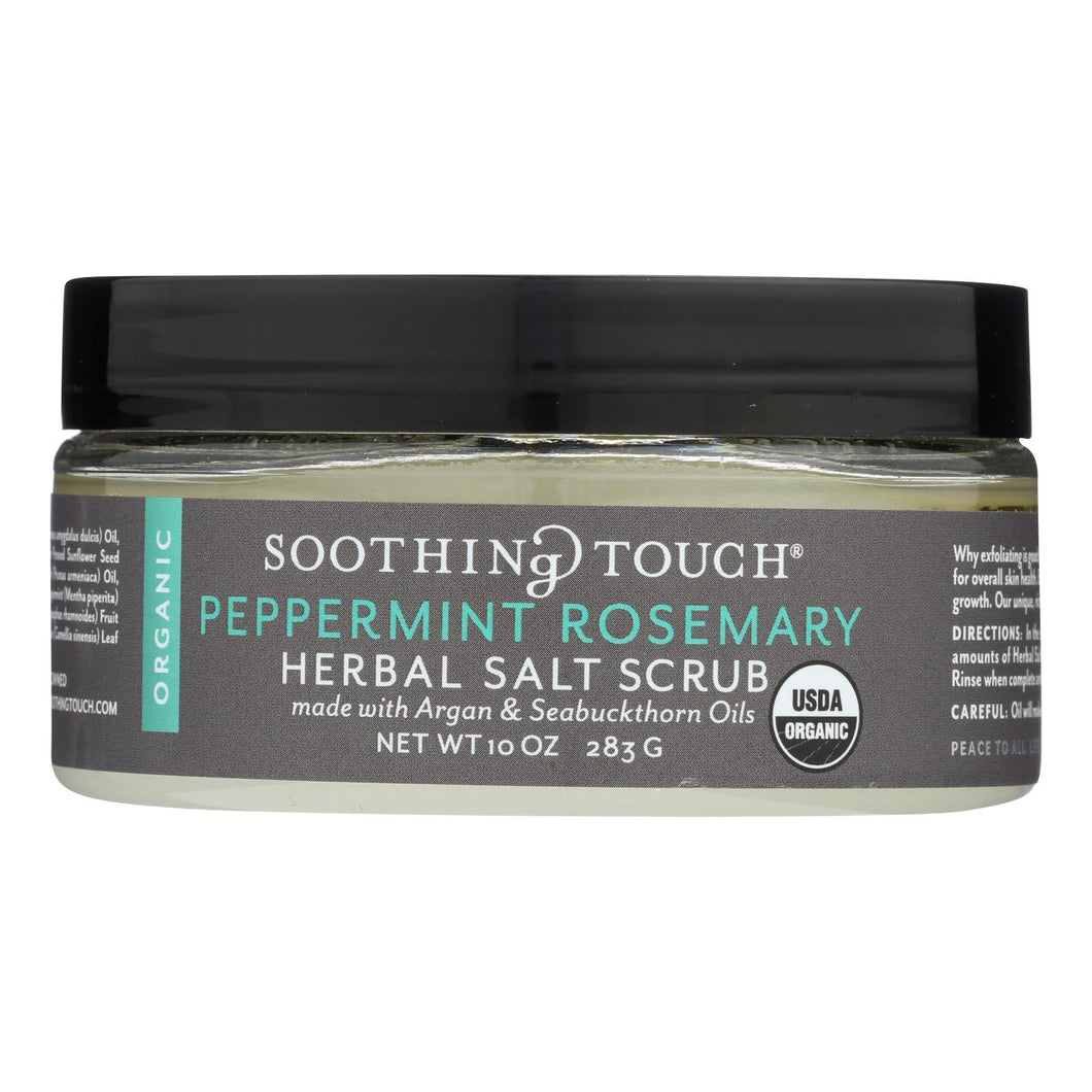 Soothing Touch Scrub - Organic - Salt - Herbal - Peppermint Rosemary - 10 Oz